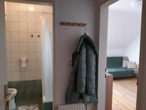 Koupelna v ubytování Julia Apartman Hévíz