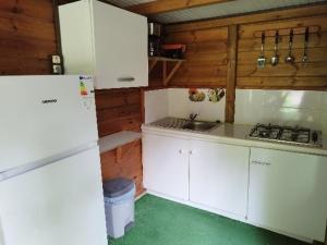 Kuchyň nebo kuchyňský kout v ubytování Insolite Arawakane Gîtes du Manial chalet