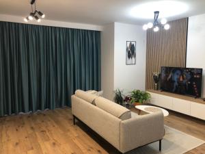 TV a/nebo společenská místnost v ubytování Blue City Residence Sibiu