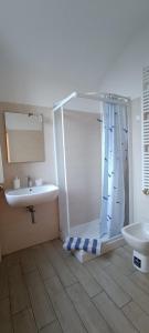 a bathroom with a shower and a sink at Del Nobile Apartment II in Turin