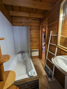 Salle de bains dans l'établissement Chalet Terrasse Plein Sud, Cheminée, Ski-Rando, Nature & Village, Animaux admis, Parking
