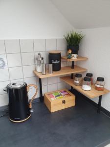 Kuchyň nebo kuchyňský kout v ubytování Gästewohnung Elbblick Zeithain