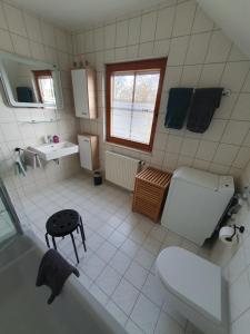 Koupelna v ubytování Gästewohnung Elbblick Zeithain + 19 fotografií