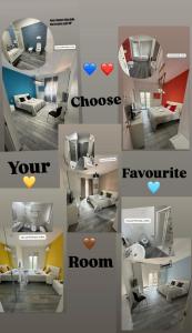 Un collage de diferentes imágenes de una habitación. en La Parthenope suites, en Portici