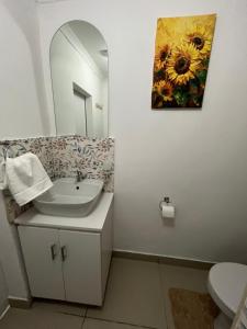 Ένα μπάνιο στο Stunning bachelor apartment in Hazel Park