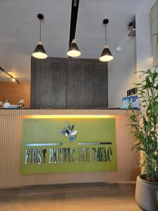 a first traffic innoda sign in a restaurant at First Pacific Inn Davao in Davao City