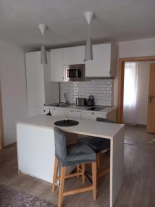 Kuchyň nebo kuchyňský kout v ubytování Apartmány Stříbro