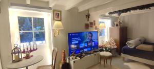Televízia a/alebo spoločenská miestnosť v ubytovaní PARIS AUTHENTIC HOUSE studio with green courtyard 12 rue labourse Gentilly 94250