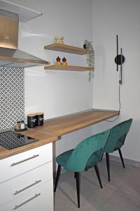 Kuchyň nebo kuchyňský kout v ubytování Maya Studio Piraeus