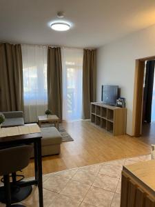 Televízia a/alebo spoločenská miestnosť v ubytovaní Y Apartman