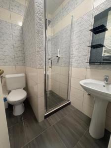 Koupelna v ubytování Hotel Zenubia