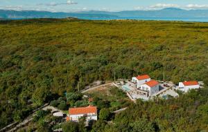 an aerial view of a house on a hill at Nice Home In Dobrinj With Wifi in Dobrinj