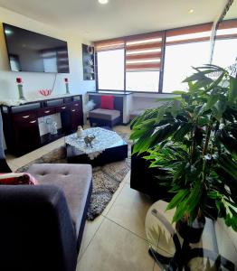 Кухня или мини-кухня в Departamento Doble con vista a la ciudad y Rio
