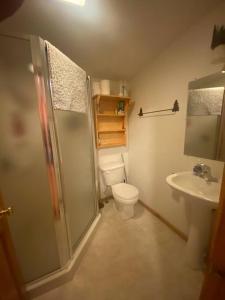 Koupelna v ubytování Cabin Retreat near 3 Bears Resort + 8 fotografií