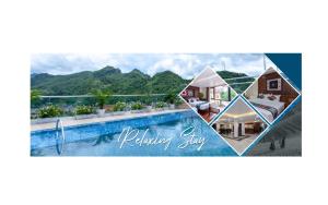 a collage of photos of a resort with a swimming pool at Sapa Passion Hotel & Spa in Sapa