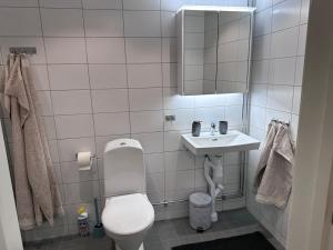 Koupelna v ubytování Hotell Silverborgen + 37 fotografií
