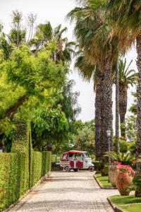 a van parked in a park with palm trees at Villa Irlanda Grand Hotel in Gaeta
