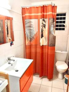 Koupelna v ubytování Appartement Anse-MitanTrois-Îlets, proche plage et loisirs