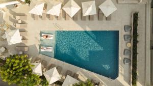 an overhead view of a swimming pool in a building at Inea Sole Boutique Hotel in Kato Daratso
