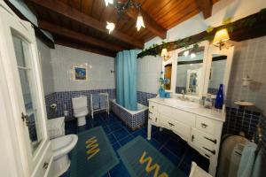 a bathroom with a sink and a toilet and a tub at Rural Enjoy Cantabria in Arnuero +42 photos
