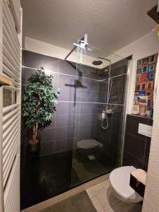 トゥールーズにあるAppartement bord de Garonne avec Parkingのバスルーム(シャワー、トイレ、植物付) +10枚の写真