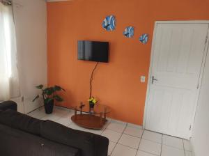 TV a/nebo společenská místnost v ubytování Apartamento Praia da Verolme