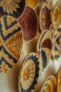 a group of different types of pottery on a table at Churchill Townhouse in Bodrum City