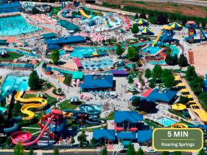an aerial view of a water park at Chill & Grill Firepit, Bbq, 70 Tv, Near Topgolf in Meridian