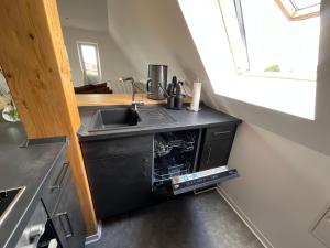 Kuchyň nebo kuchyňský kout v ubytování Sonnenwinkel Schkopau