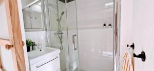Bilik mandi di Le Port Cros 10, Superbe Studio en Bord de Mer, Jolie Vue, Parking privé, Climatisation +5 gambar