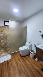 a bathroom with a toilet and a sink at La Puesta del Sol B&B in Carrillo