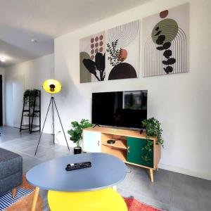 TV a/nebo společenská místnost v ubytování chez Nadia 3 chambres