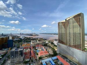 Nespecifikovaný výhled na destinaci Phnompenh nebo výhled na město při pohledu z hotelu
