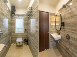 ムンバイにあるThe Orion Premium Suitesのトイレと洗面台付きのバスルーム +53枚の写真