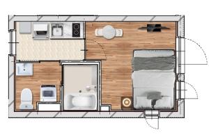 Kuchyň nebo kuchyňský kout v ubytování FL Residence Kagura Futei II + 65 fotografií