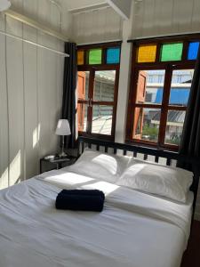 Green Cabin Hostel客房内的一张或多张床位
