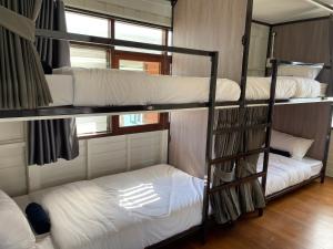 Green Cabin Hostel客房内的一张或多张床位