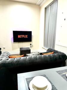 TV a/nebo společenská místnost v ubytování Luxury City Apartment 2 Bedroom Suite