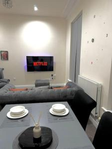 TV a/nebo společenská místnost v ubytování Luxury City Apartment 2 Bedroom Suite