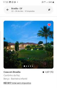 a picture of a golf course with a palm tree at Flat confortável in Brasilia
