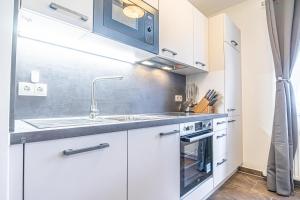 Cucina o angolo cottura di Charming 1BR and 1LR Apt Modern Design Donaustadt