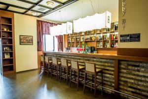 パンポロボにあるPamporovo hotel Snezhanka A640のレストランの椅子の並ぶバー