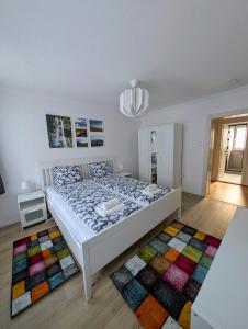 Postel nebo postele na pokoji v ubytování Haus im Hochtal