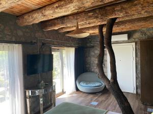 TV a/nebo společenská místnost v ubytování Assos Longevity Hotel