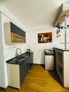a kitchen with a sink and a counter top at Black mamba in Gudauri