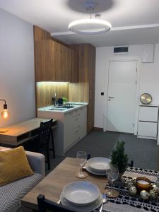 Kuchyň nebo kuchyňský kout v ubytování Apartman Glečer Vila Bela Reka