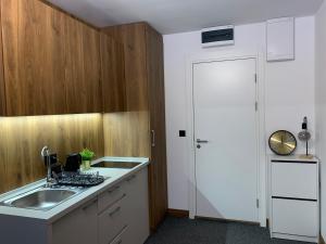Η κουζίνα ή μικρή κουζίνα στο Apartman Glečer Vila Bela Reka