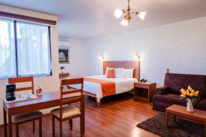 Cama o camas de una habitación en Hotel Del Angel, Apizaco