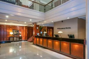 a lobby of a hotel with a hair salon at The Pickwick Hotel San Francisco in San Francisco