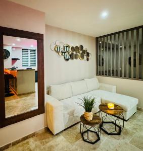 Posezení v ubytování Le boudoir suite&spa